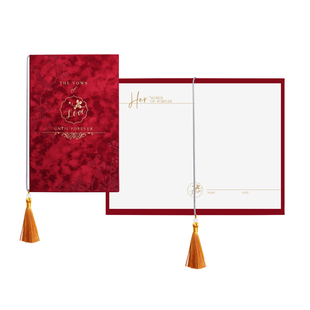 NasakoNana高级感中式手写丝绒誓词本户外婚礼复古小众粉色誓言卡