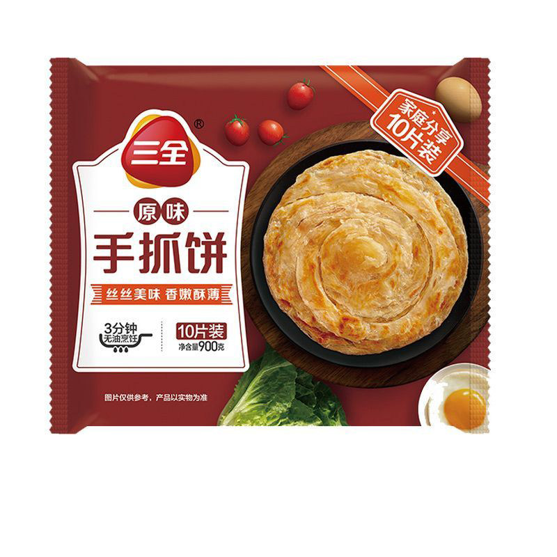 三全手抓饼原味葱香早餐半成品