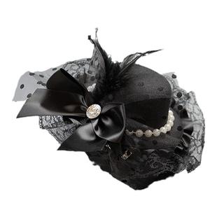 新娘法式英伦名媛小礼帽优雅旗袍晚宴礼服汉服走秀帽子头饰