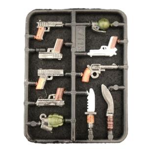 兼容军事人仔配件手雷手枪尼泊尔武器模型手工上色拼装小颗粒玩具