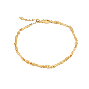 《节节高》中古风竹节925银镀金手链金属拉丝新中式复古简约小众