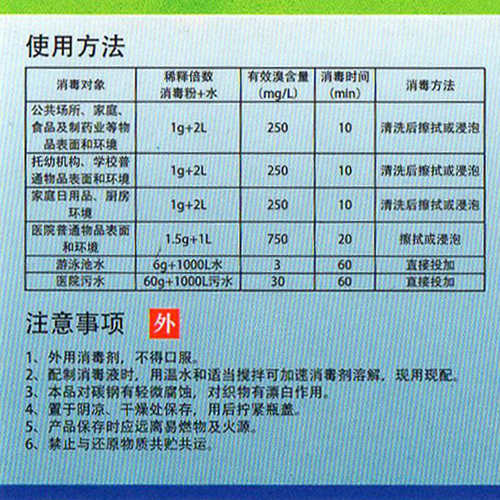 巴司德尼二溴海因消毒粉饭店餐具幼儿园酒店婴儿游泳池杀菌50g瓶