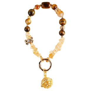 【有求必应】虎眼石黄水晶手机链挂件缕空香囊钥匙扣财业兴旺挂件