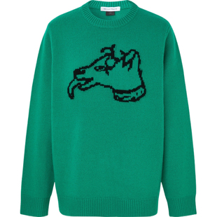 【折扣】Bella Freud 女秋冬嵌花针织羊毛毛衣