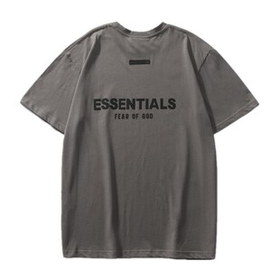 essentials美式高街潮流夏情侣ins背后立体硅胶字母短袖t恤潮FOG