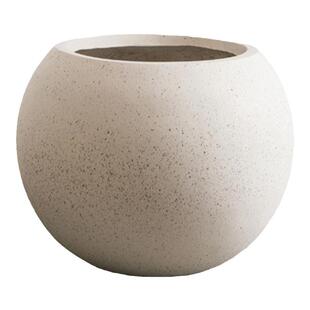 北欧镁泥落地大花盆极简圆球型软装特大花器客厅民宿商场别墅摆件