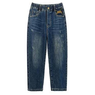儿童装男童裤子春秋款2026新款中大童直筒牛仔裤男孩春季长裤洋气