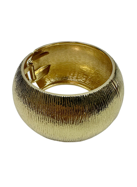 atmshop金银褶皱纹理宽版圆弧夸张个性手环复古欧美高级开口手镯