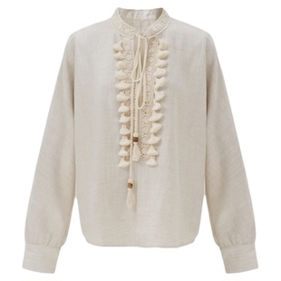 曼加塔【羽中仙】莱赛尔夏日新中式风休闲上衣