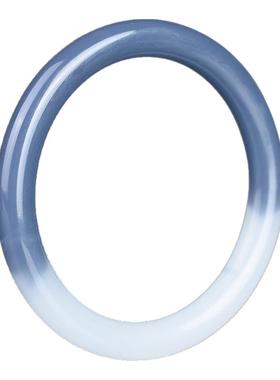 玉器玉器青海昆仑玉乌边料黑白色羊脂玉叮当圆细条款玉手镯子少