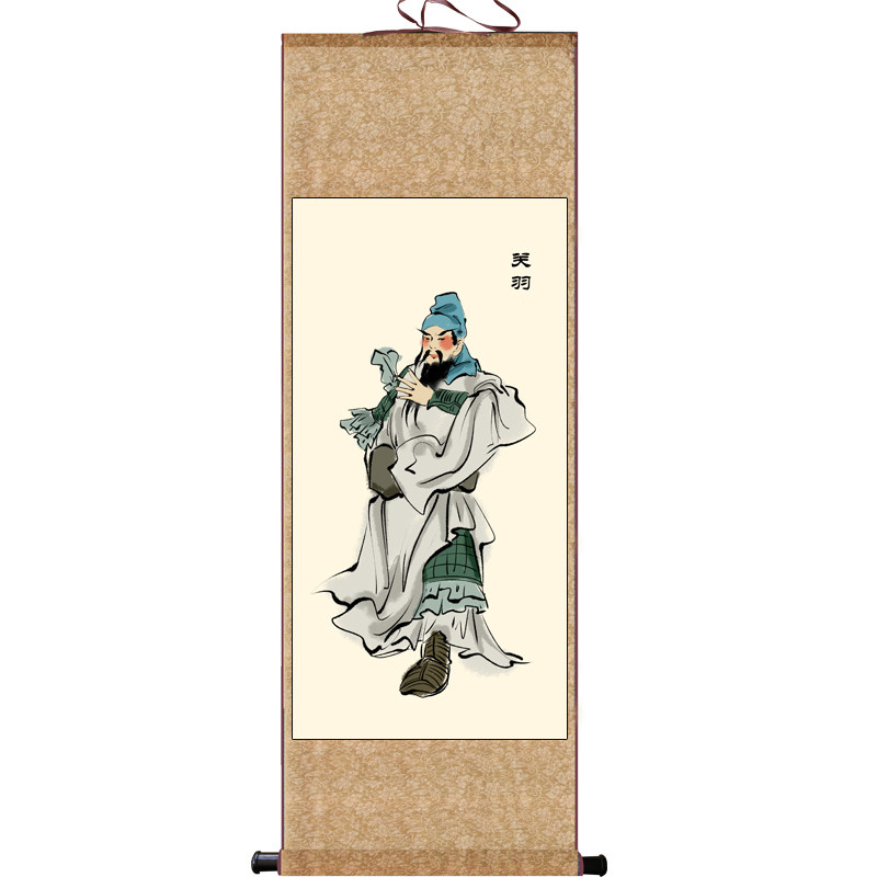 孔子人物像杨玉环挂画丝绸卷轴画李白把酒问青天关公诸葛亮华佗画