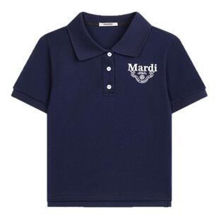 MARDI官方正品POLO衫小雏菊短袖T恤纯色翻领短袖修身女生夏季正肩