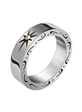 不掉色男士钛钢日韩戒指