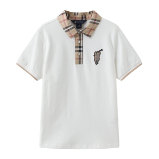 POLOWALK童装新品夏季短袖翻领T恤男童上衣学院风polo衫潮流帅气