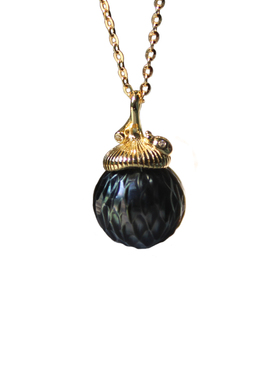 天然海水大溪地龙鳞珍珠吊坠项链