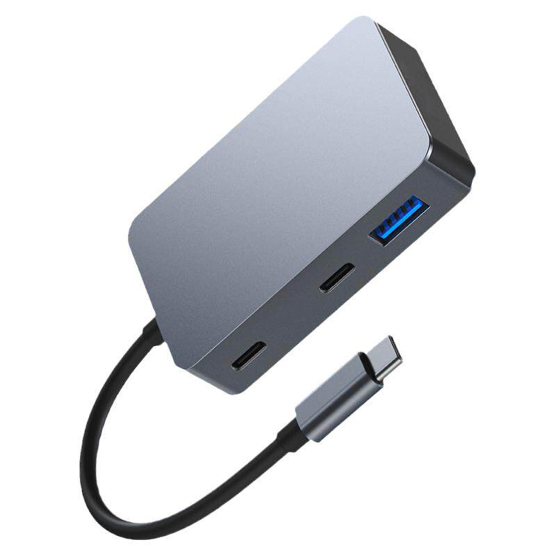 可芝(KERZY)五合一集线器扩展坞type-c转PD100W+type-c数据口+USB3.0*3 手机转换边铝合金外壳快速散热