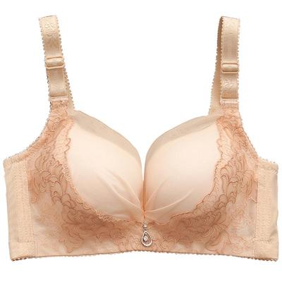 肤色聚拢蕾丝上薄下厚女士内衣