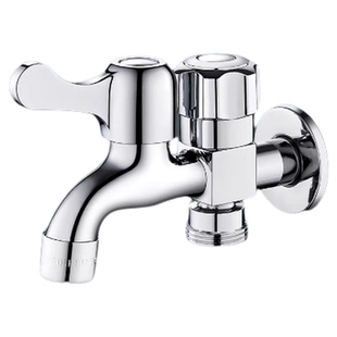 全铜洗衣机加长水龙头一进二出专用双控双出水通用一分二接头家用