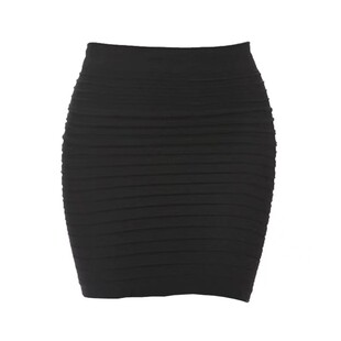 弯腰透内！夜色行包臀裙条纹职业女装半身裙户外性感夜店短裙透视