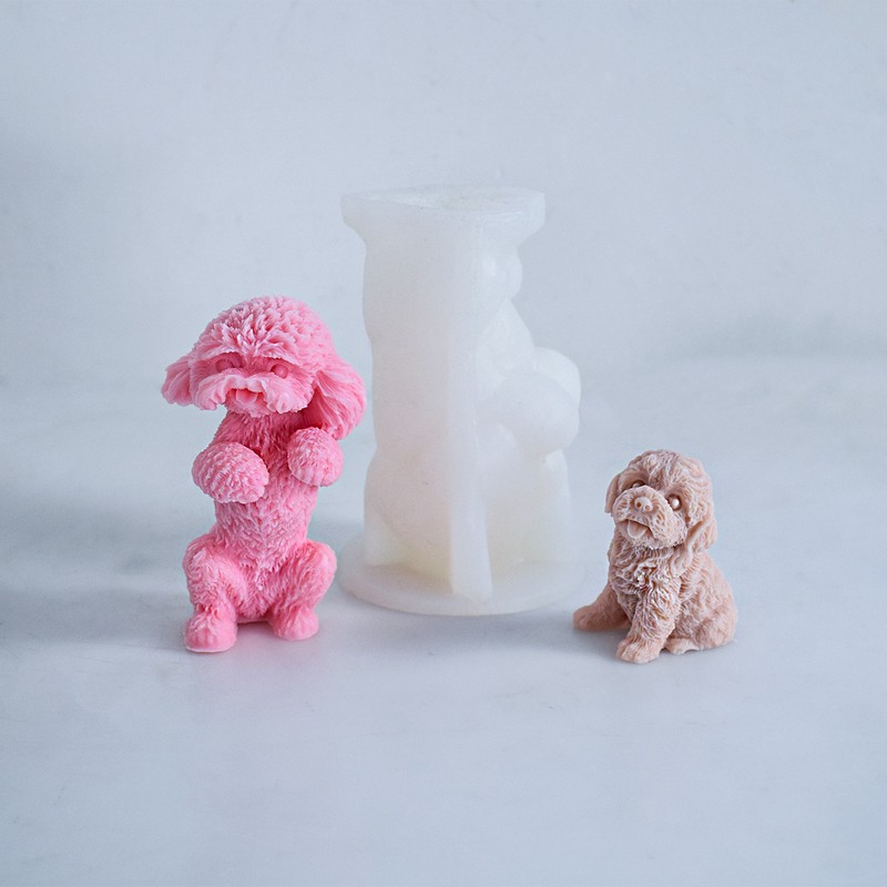 蜡烛香薰模具石膏蜡烛摆件模具制作装饰迪硅胶泰狗模具居家