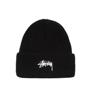 现货STUSSY STOCK CUFF BEANIE 刺绣logo标毛线绒 冷帽针织粗毛线