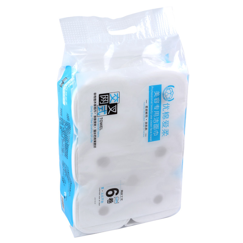 优棉爱柔一次性洗脸巾一次性洁面巾 毛巾 美容巾 柔巾卷 6卷/提