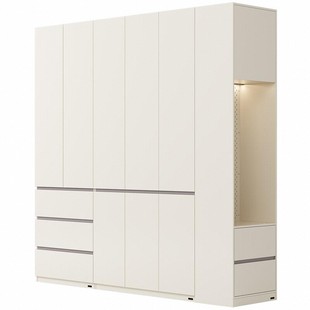 全友家居2025新款成品衣柜卧室家用分段式衣橱洞洞板边柜600709