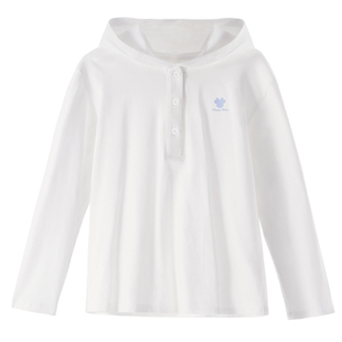 迪士尼女童T恤长袖2026春装儿童连帽打底衫秋季洋气大童青少年装