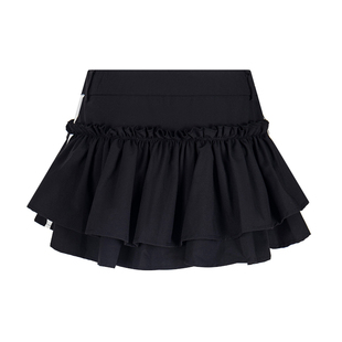 ASTRSK miu系穿搭流行复古蓬蓬半身裙女韩系甜美百褶红色花苞短裙