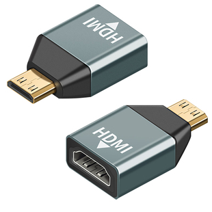 斯格minihdmi转hdmi2.1转接头8Kmicro hdmi转接器便携屏单反相机