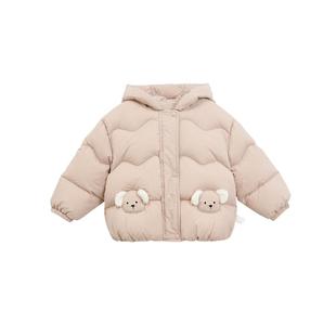 whitewheat儿童2025冬季新款羽绒外套保暖男女童防风卡通连帽厚款