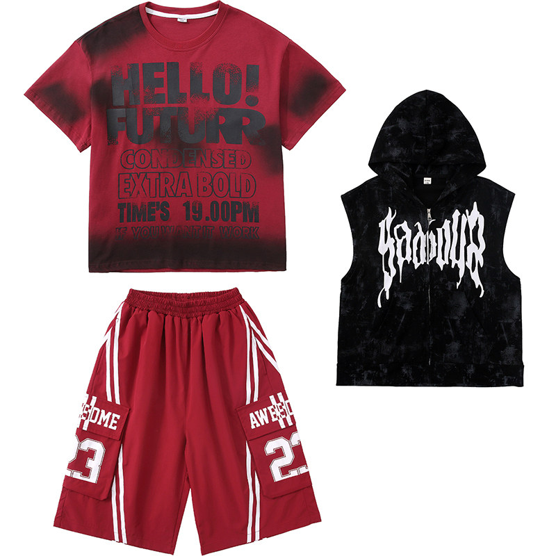 儿童街舞嘻哈hiphop美式演出服