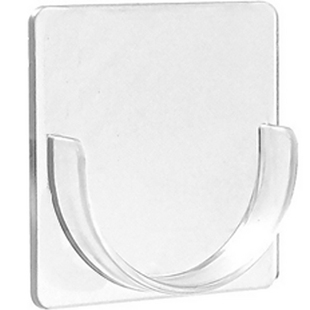 透明加厚固定挂衣杆托贴伸缩杆固定挂钩免打孔直杆托座浴窗帘杆撑