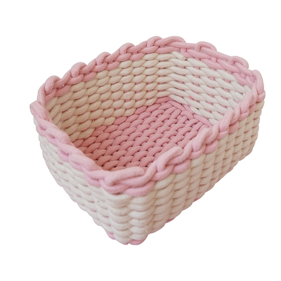 非常Ins风粉红系列棉绳收纳筐