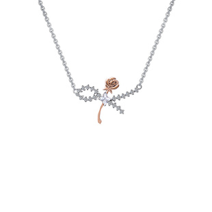 花芽原创【永不败的玫瑰】轻奢s925纯银项链女送闺蜜女友生日礼物