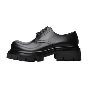 [王嘉尔/周深同款]BOSSSUNWEN秋冬德比鞋男士皮鞋潮流增高大头鞋