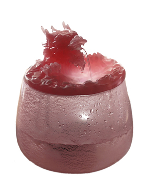 珍悦琉璃发光龙吐水流水摆件