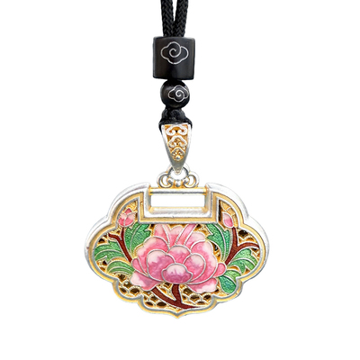 9999足银花丝牡丹项链送妈妈长辈