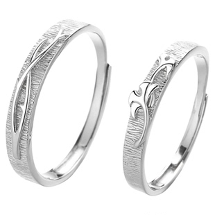 999纯银三生有幸戒指女情侣款对戒2024新款七夕情人节礼物送女友