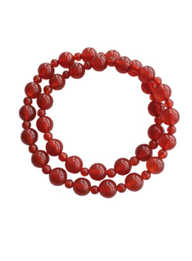 赵露思许妍同款红玛瑙双圈手串