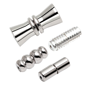 S925银扣珍珠项链diy配件项链扣扣头珍珠扣螺丝扣银饰配件连接扣