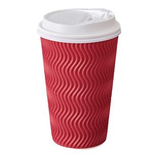 一次性三层加厚防烫瓦楞纸杯子咖啡纸杯奶茶热饮杯外带杯带盖定制