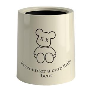 家用大容量垃圾桶客厅简约轻奢厨房卧室带盖大号纸篓垃圾筒奶油风