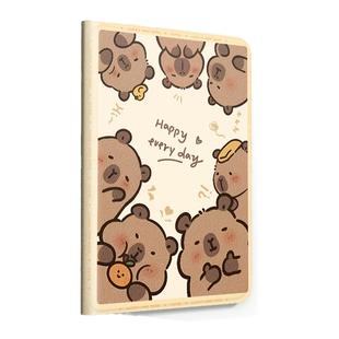 适用苹果ipad保护套ipadpro新款2024版卡皮巴拉ipadair5防摔ipad10带笔槽adair2硅胶mini6可爱air3/2保护套女