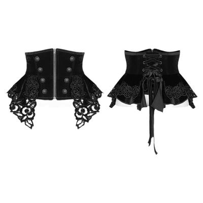 哥特鱼骨腰封女蕾丝华丽束腰