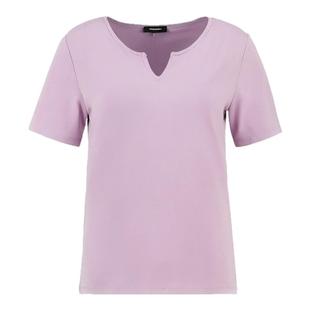 处理T恤V领瑜伽服带胸垫锦纶裸感双面薄款运动女健身服上衣