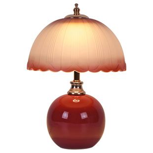 结婚台灯婚房床头灯一对酒红色长命陪嫁婚庆长明灯高级感新婚礼物