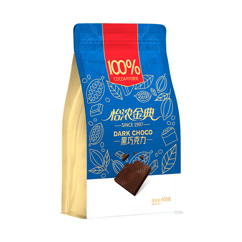 怡浓金典100%纯脂黑巧克力400g