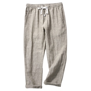 品质控苾入!上身文艺范儿!夏季男士高端百搭轻盈透气棉麻休闲裤