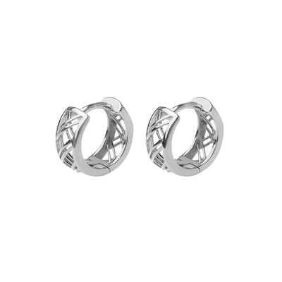 复古网纹耳圈银饰文艺简约清新女